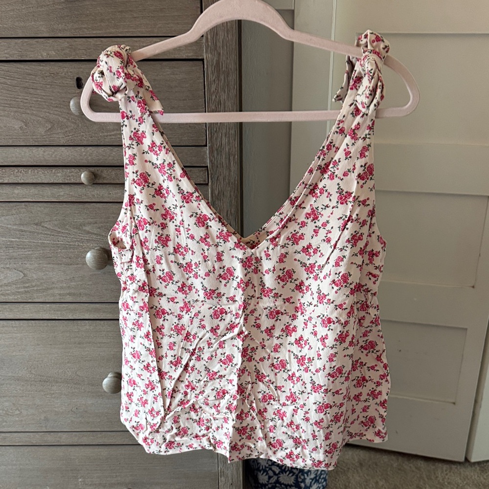 Sezane Lara Floral Sleeveless Top - Pink